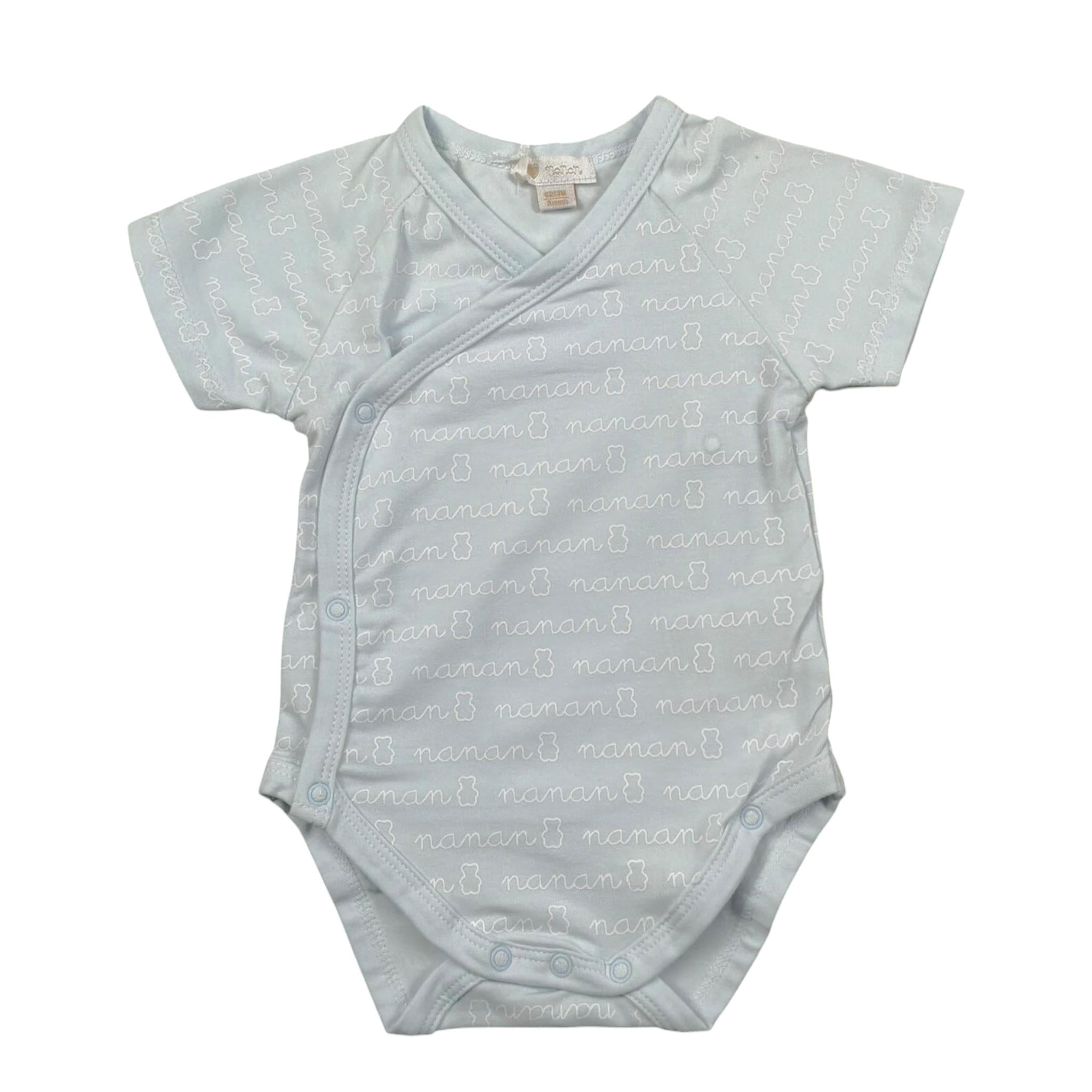 Nanan Body tinta unita con Stampa Azzurro per Neonato INFB0903A AZZURRO NANAN 