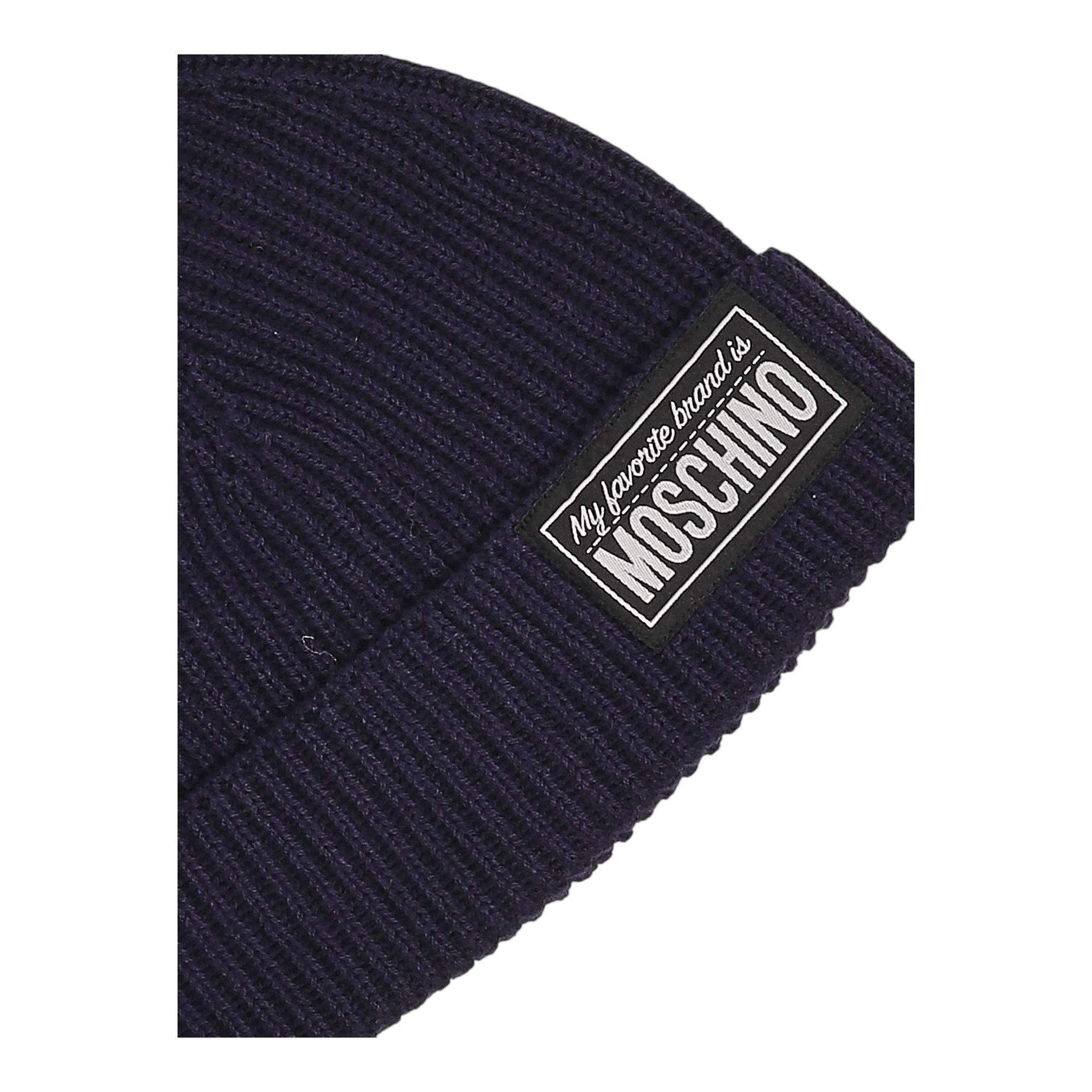 MOSCHINO cappelli tinta unita con stampa logo Blu per Bambina HUXO2I BLU MOSCHINO 