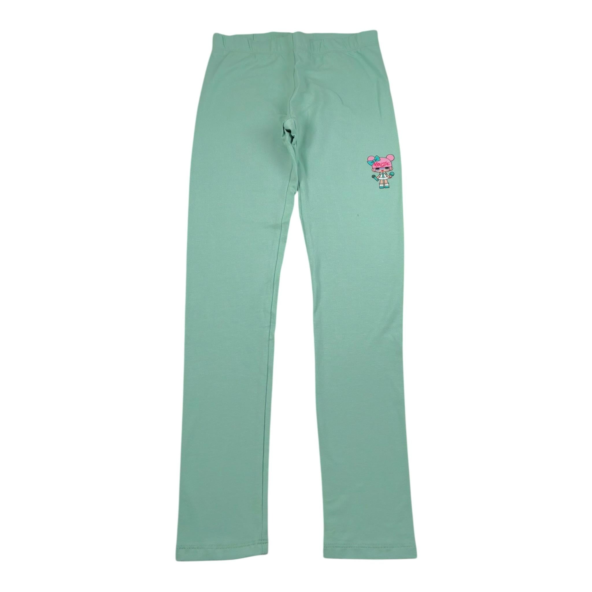 Mousse Leggins Tinta Unita con Stampa per Bambina DOLLMINT VERDE ACQUA MOUSSE 