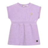 Carre'Ment Beau Solid Color Lilac Half Sleeve Dress For Baby Girl