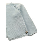 Juliana Cardigan Tinta Unita con Trafori per Bambina 25211J AZZURRO JULIANA 