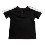 Cesare Paciotti Solid Color Crew Neck T-Shirt With Black Logo Print For Newborns