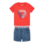 Guess Completo 2 Pezzi T-Shirt-Bermuda per Neonato I2GG01K8HM3 ROSSO GUESS 