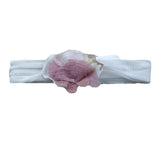 Lalalu' Solid Color Headband with White Appliques for Newborns
