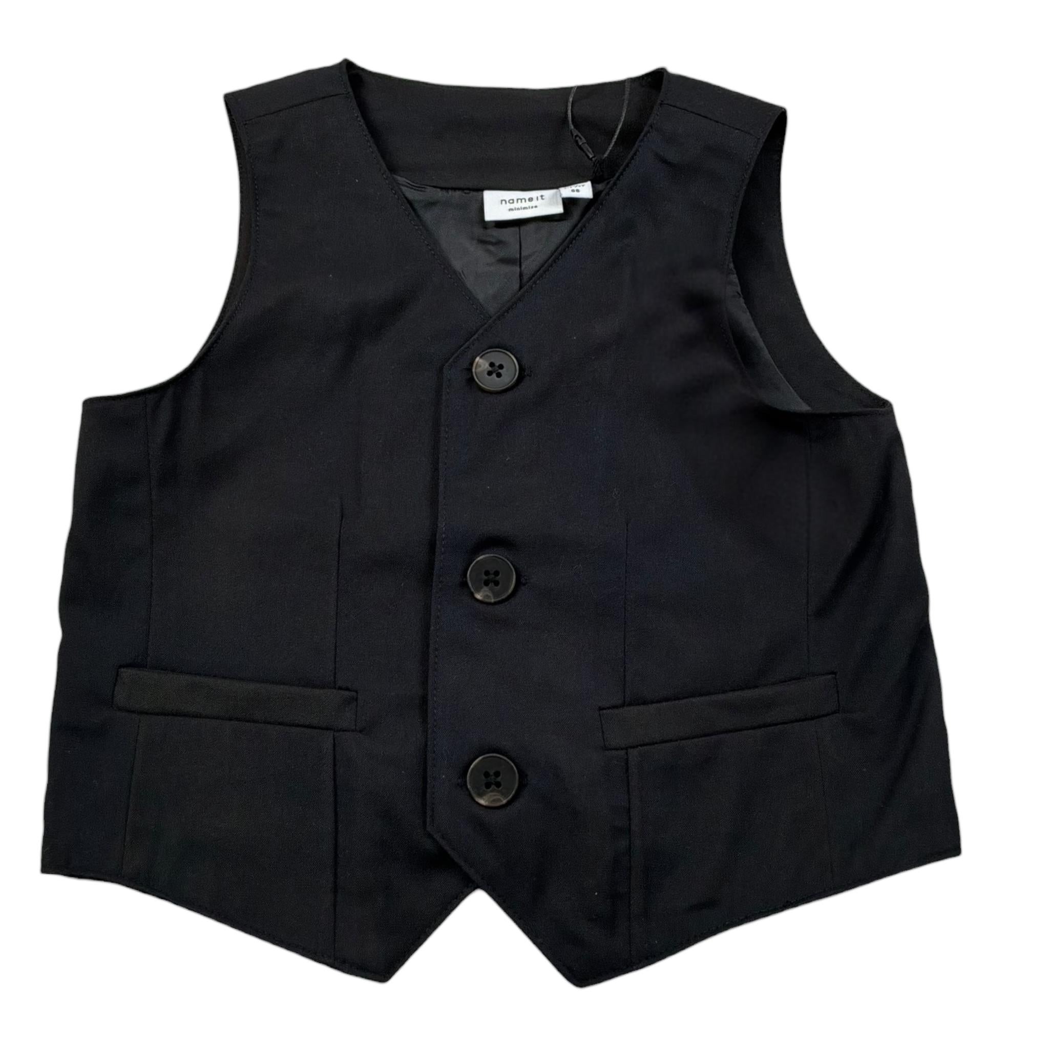 Name.It Gilet tinta unita Nero per Bambino 13132878 NERO NAME.IT 