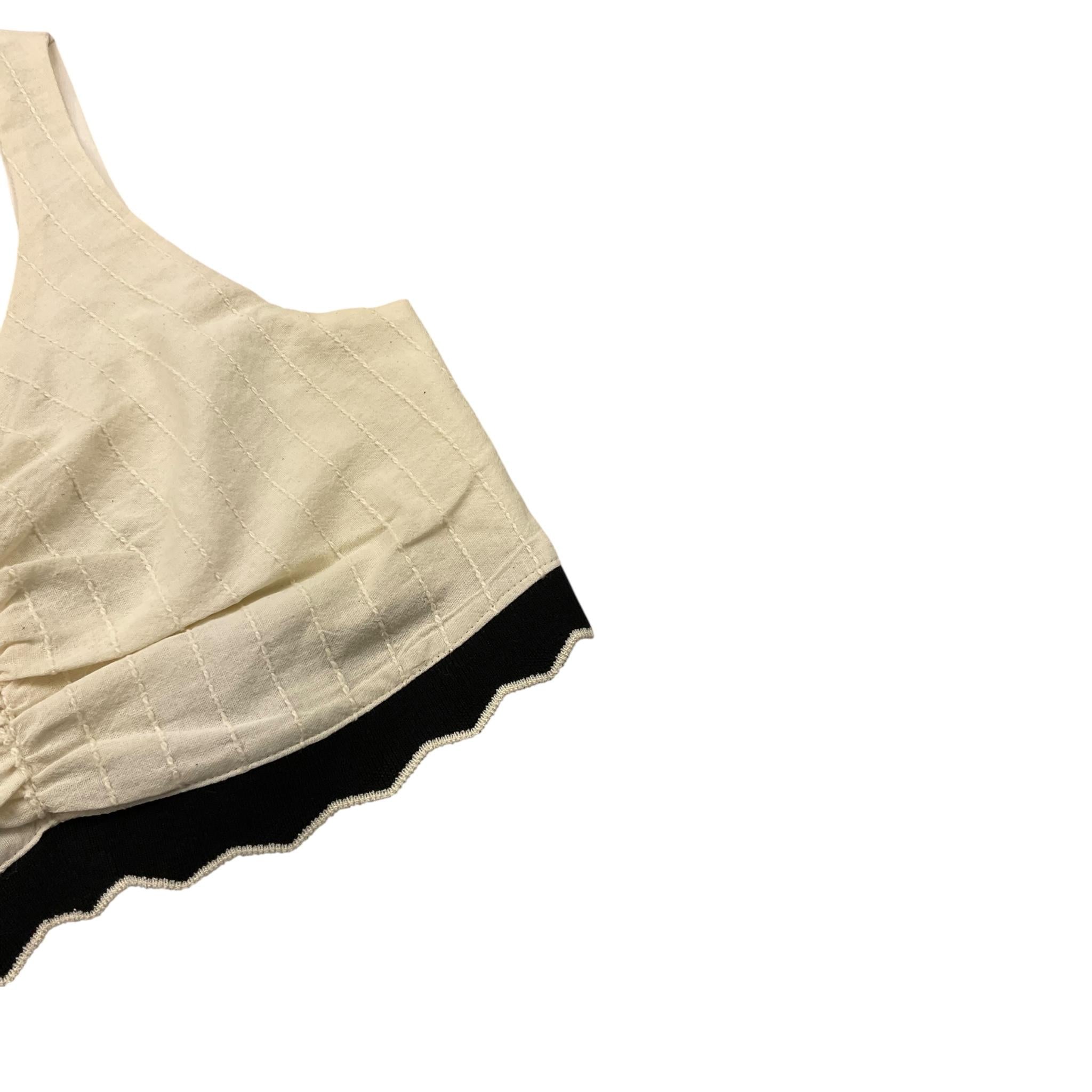 Dixie Top Tinta Unita con Profili In Contrasto per Bambina CC40081G74 PANNA DIXIE 