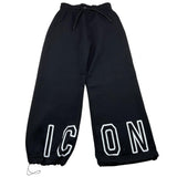 ICON pantalone tuta tinta unita a palazzo Nero per Bambina IGSP00357X NERO ICON 