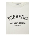 Iceberg T-Shirt Girocollo Tinta Unita con Stampa per Bambina TSICE5150J BIANCO ICEBERG 