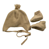 TEDDY E MINOU set cappello-babbucce tinta unita Beige per Neonato I23AC011N0087 BEIGE TEDDY E MINOU 