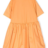 Mimisol Plain Dress Shirt Model With Orange Appliques For Girls