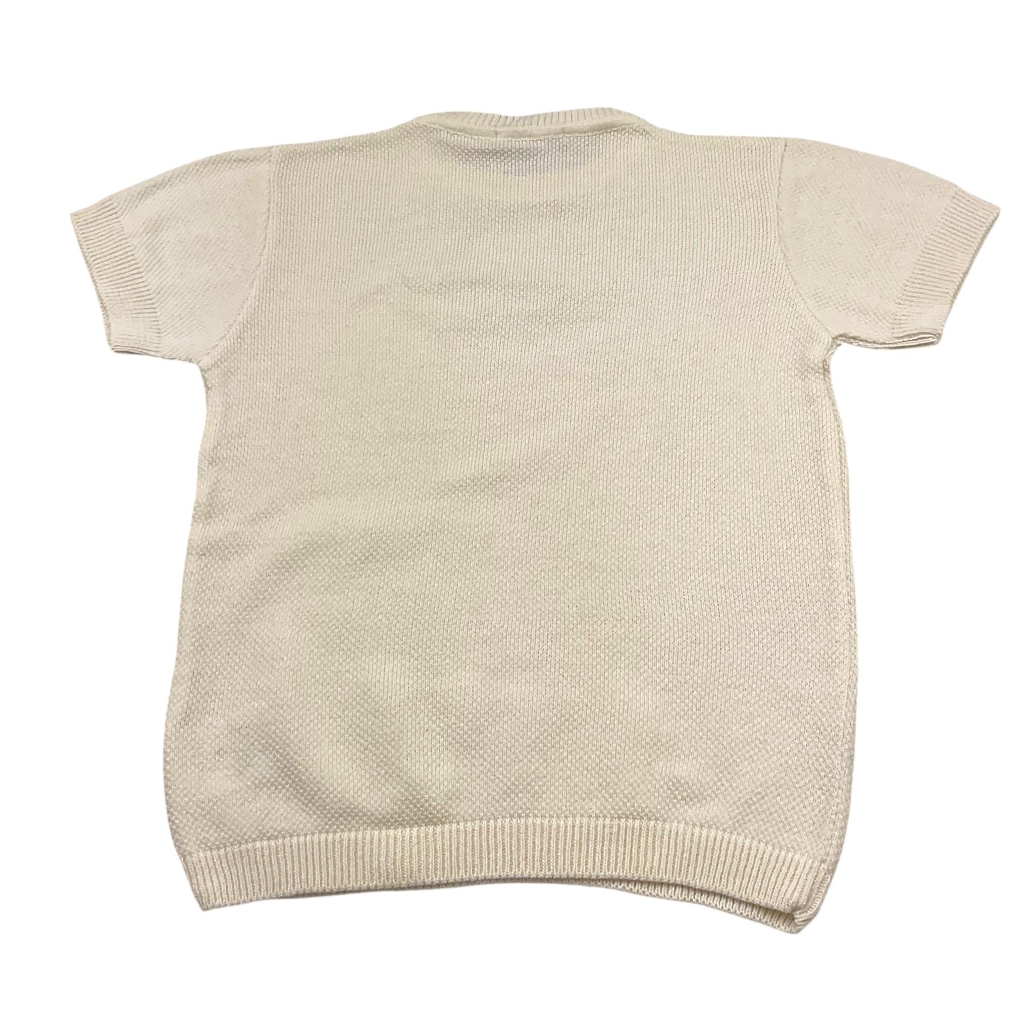 Emanuel Pris T-Shirt In Maglia Mezza Manica Tinta Unita per Bambino ETS3143R PANNA EMANUEL PRIS 
