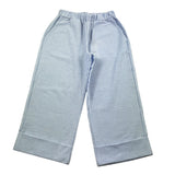 Little Ludo Plain Checked Trousers With Elastic Waistband Light Blue For Girls
