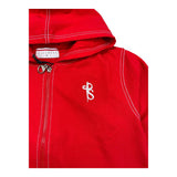 Cesare Paciotti Zip Up Hoodie Solid Color Red for Kids