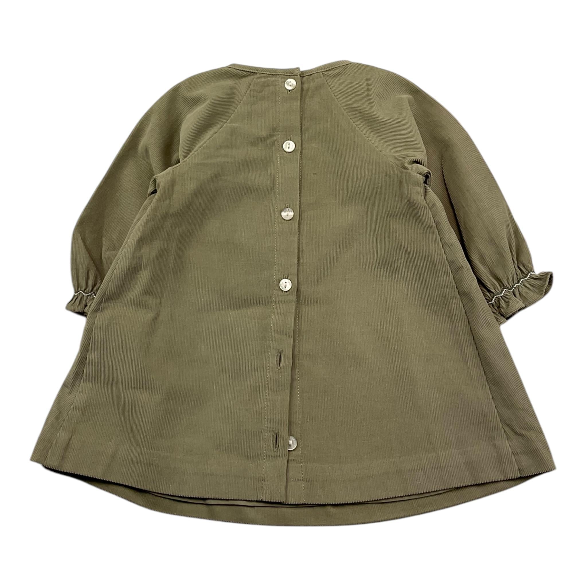 TARTINE ET CHOCOLAT abito tinta unita manica lunga con ricami Verde per Neonata ROBE23 VERDE TARTINE ET CHOCOLAT 