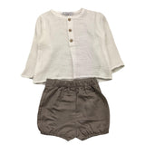 Squid Complete 2 Piece Shirt-Panties Two-Tone White/Grey For Newborn
