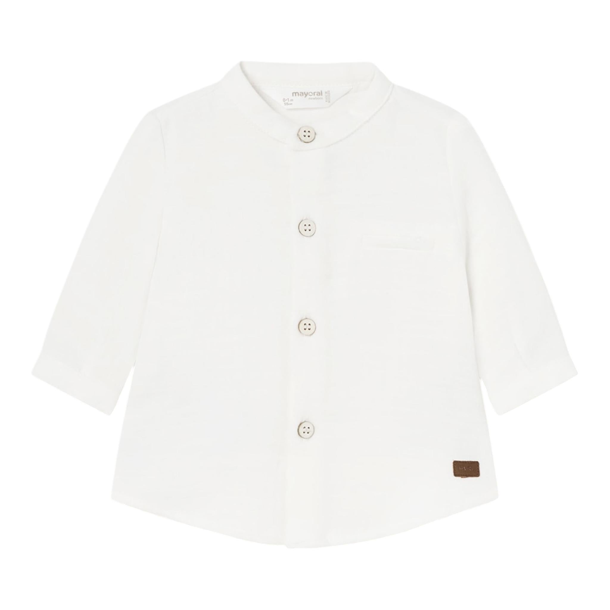 MAYORAL camicia manica lunga tinta unita collo coreano Bianco per Neonato 2181 BIANCO MAYORAL 