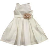 Dilu' Cream Baby Girl's Armhole Ceremony Dress With Bow