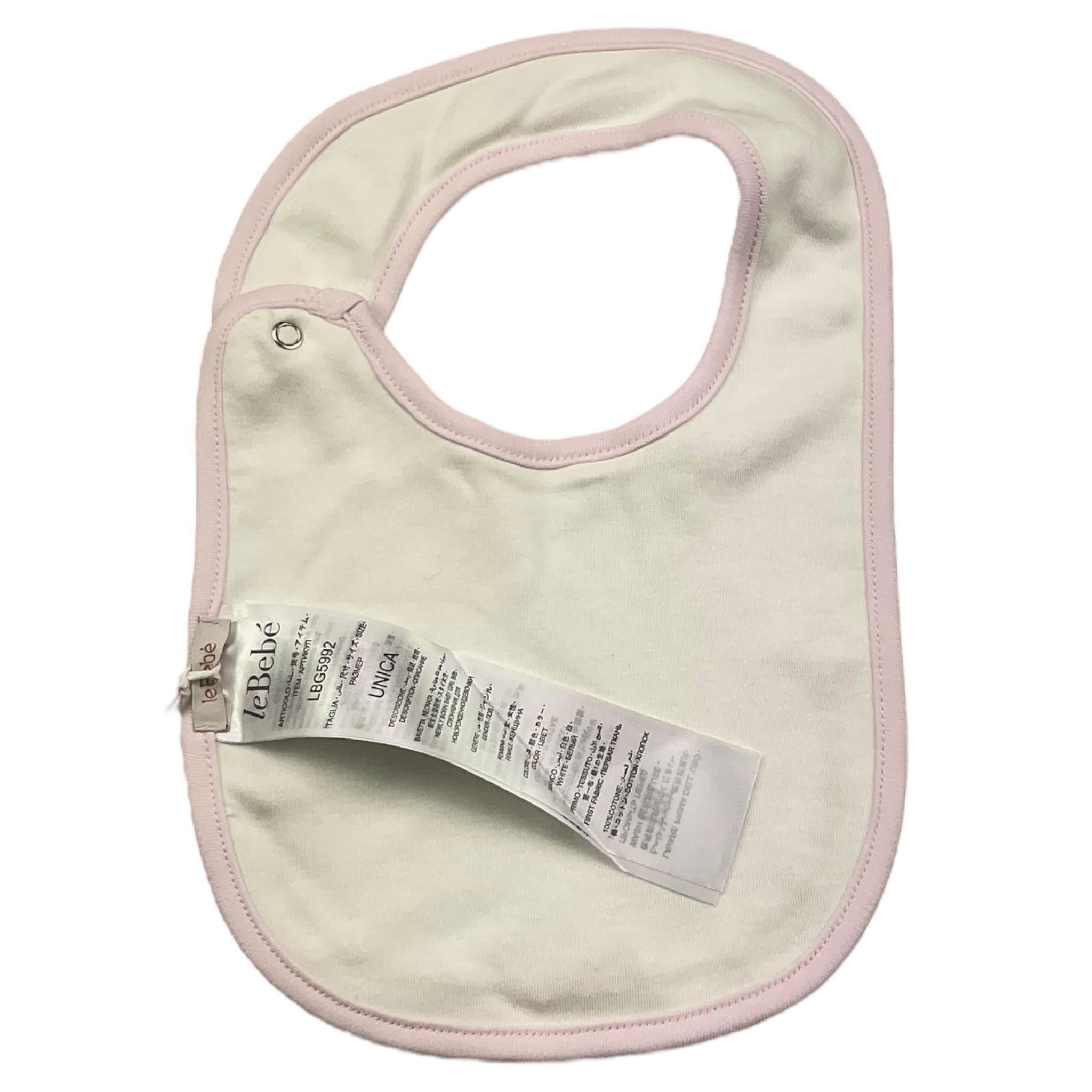 LE BEBE' bavetta tinta unita con logo Bianco per Neonata LBG5992 BIANCO LE BEBE' 