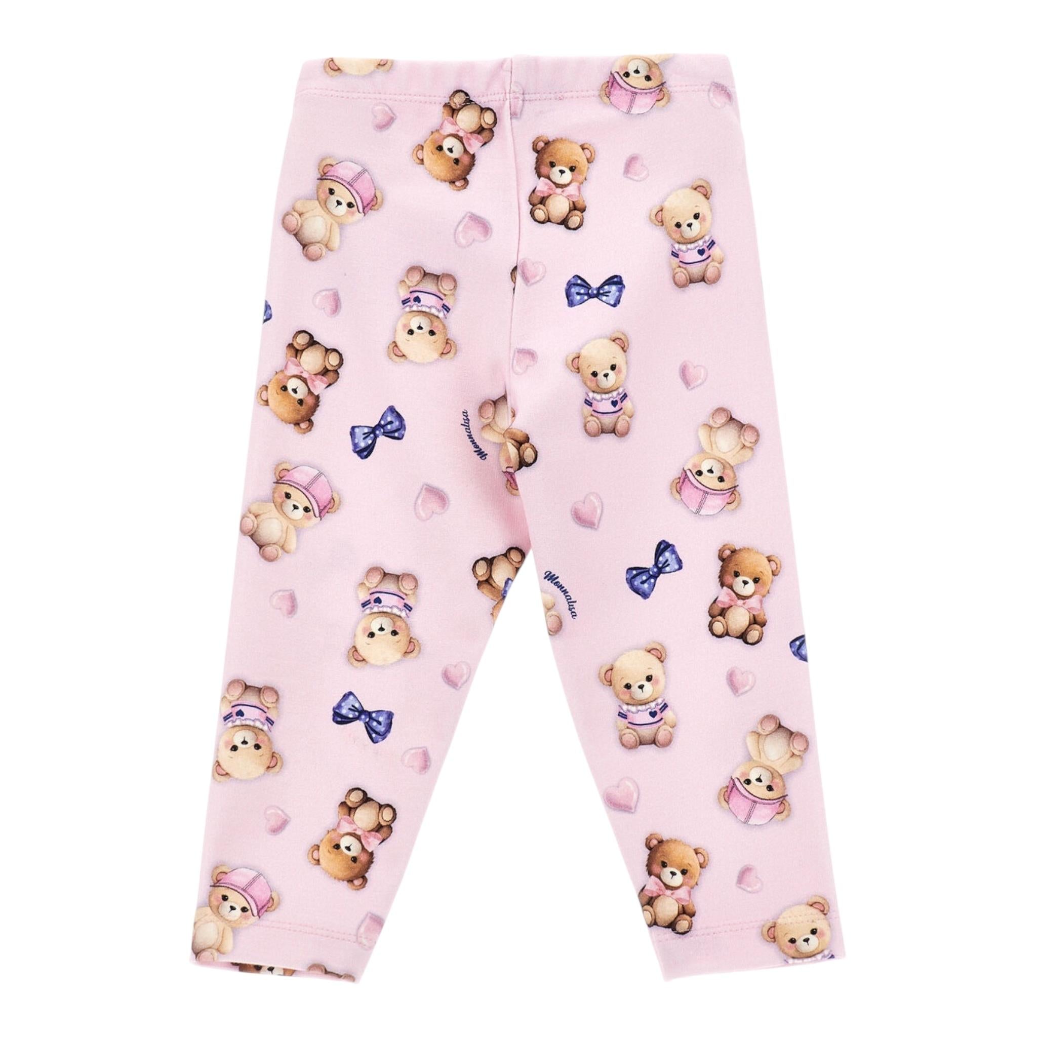 MONNALISA leggins tinta unita cn stampa orsi Rosa per Neonata 31D411N ROSA MONNALISA 