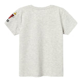 Name.It T-Shirt Crew Neck Solid Color With Contrast Print Grey For Boys