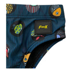 F**K Costume Mutandina Tinta Unita con Stampe per Neonato FJ25N05SA20 BLU F**K 