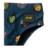 F**K Costume Mutandina Tinta Unita con Stampe per Neonato FJ25N05SA20 BLU F**K 