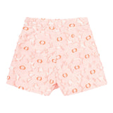 Simonetta Short Solid Color With Pink Applications For Girls