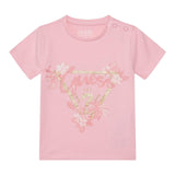 Guess T-Shirt Girocollo Tinta Unita con Stampa per Neonata A5GI03K6YW4 ROSA GUESS 