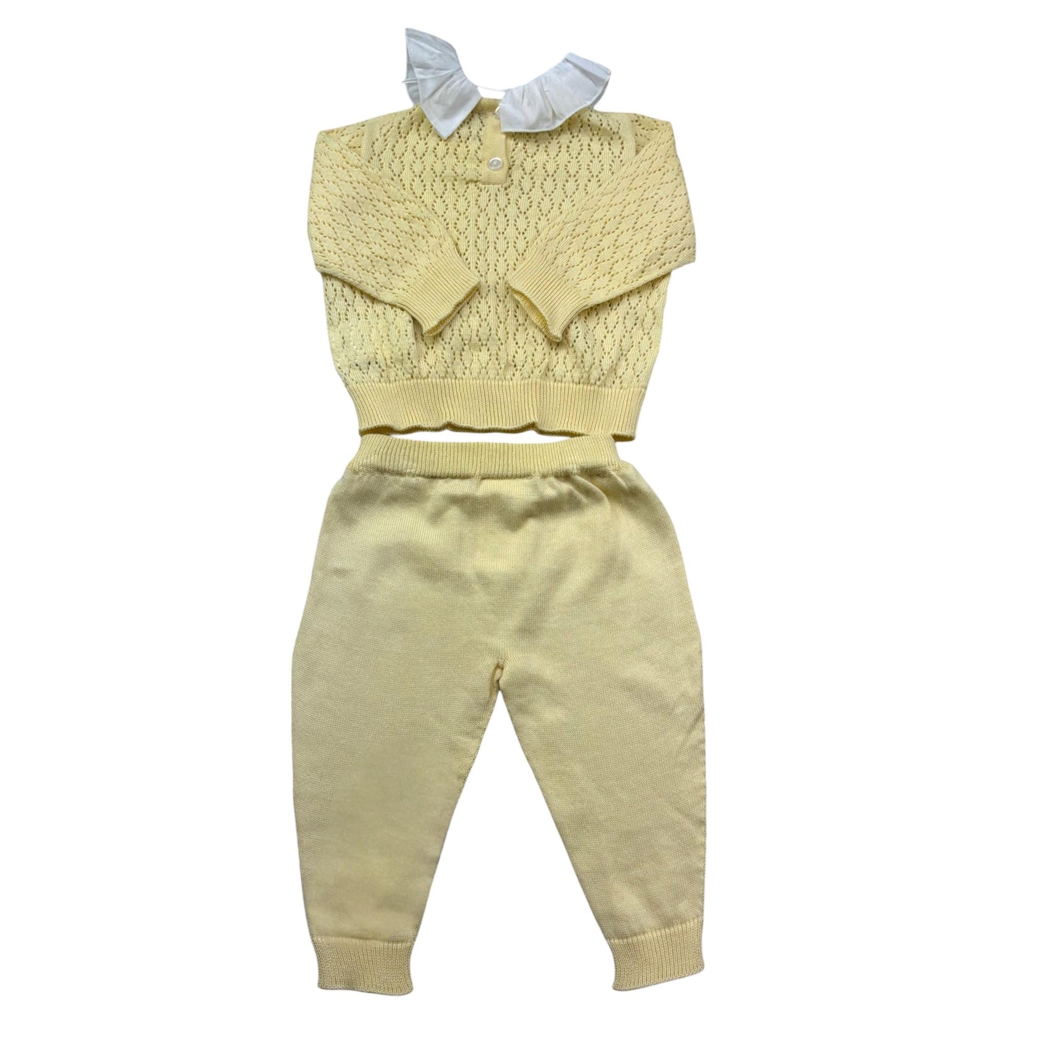 Le Bebe Completo 2 Pezzi Maglia-Ghettina Tinta Unita per Neonata LBG6378 GIALLO LE BEBE 
