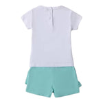 Sarabanda Completo 2 Pezzi T-Shirt-Short  per Neonata 0B253XXN BIANCO/AZZURRO SARABANDA 