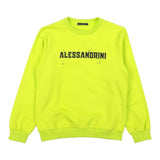 Daniele Alessandrini Crewneck Sweatshirt Solid Color With Fluorescent Green Print For Boys