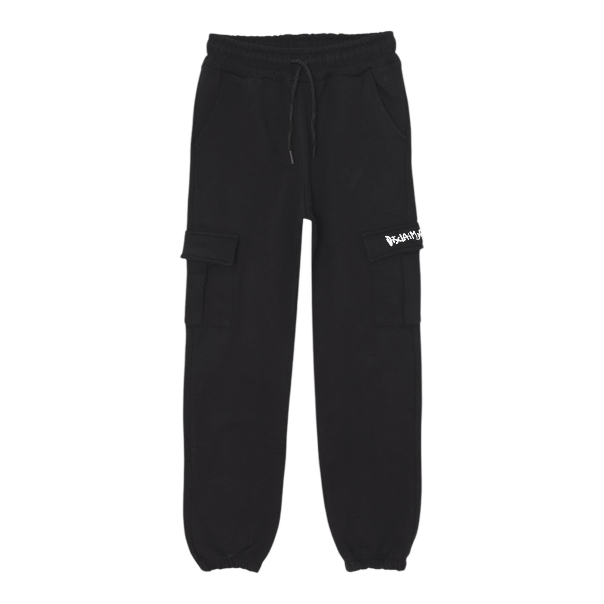 Disclaimer Pantalone Tuta Tinta Unita con Tasconi per Bambino 25EDK58514 NERO DISCLAIMER 