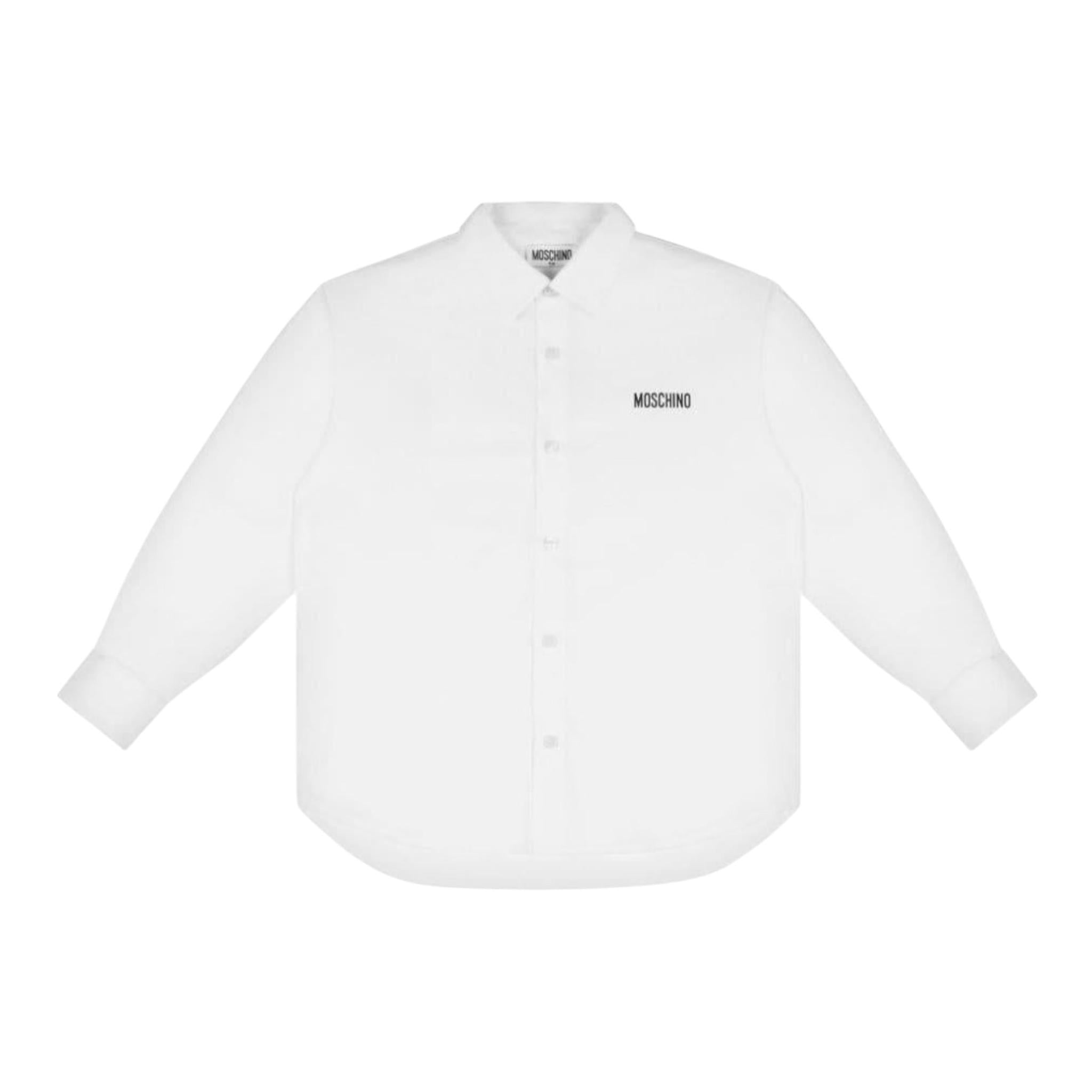 MOSCHINO camicia manica lunga tinta unita con stampa logo Bianco per Bambino HDC01XX BIANCO MOSCHINO 