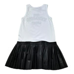 John Richmond Abito Giromanica Tinta Unita Bicolore per Bambina RGP26061VE BIANCO/NERO JOHN RICHMOND 