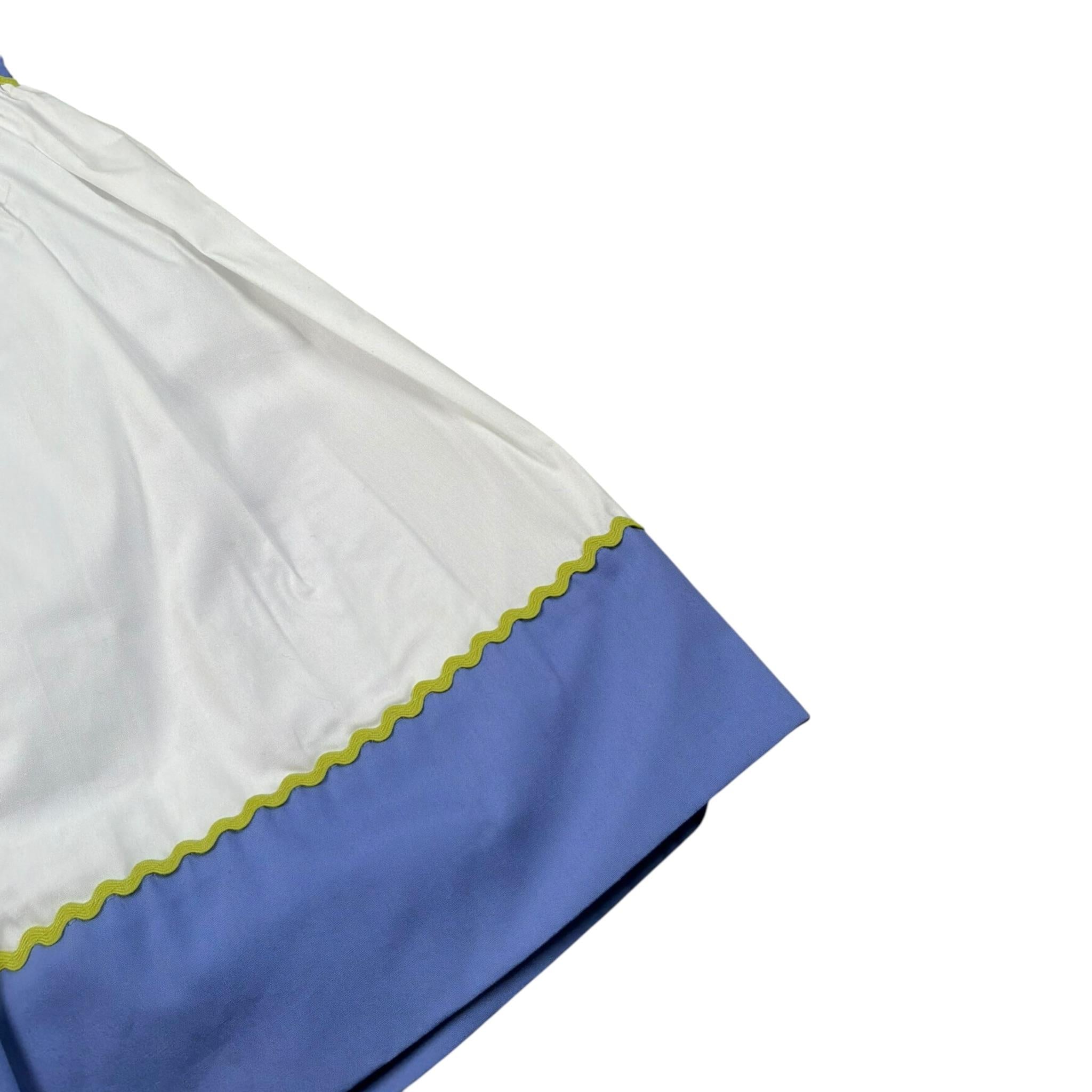 Ilfarobimbi Abito Tinta Unita Giromanica con Fiocchi per Bambina IFB50585XJ BIANCO/BLU ILFAROBIMBI 