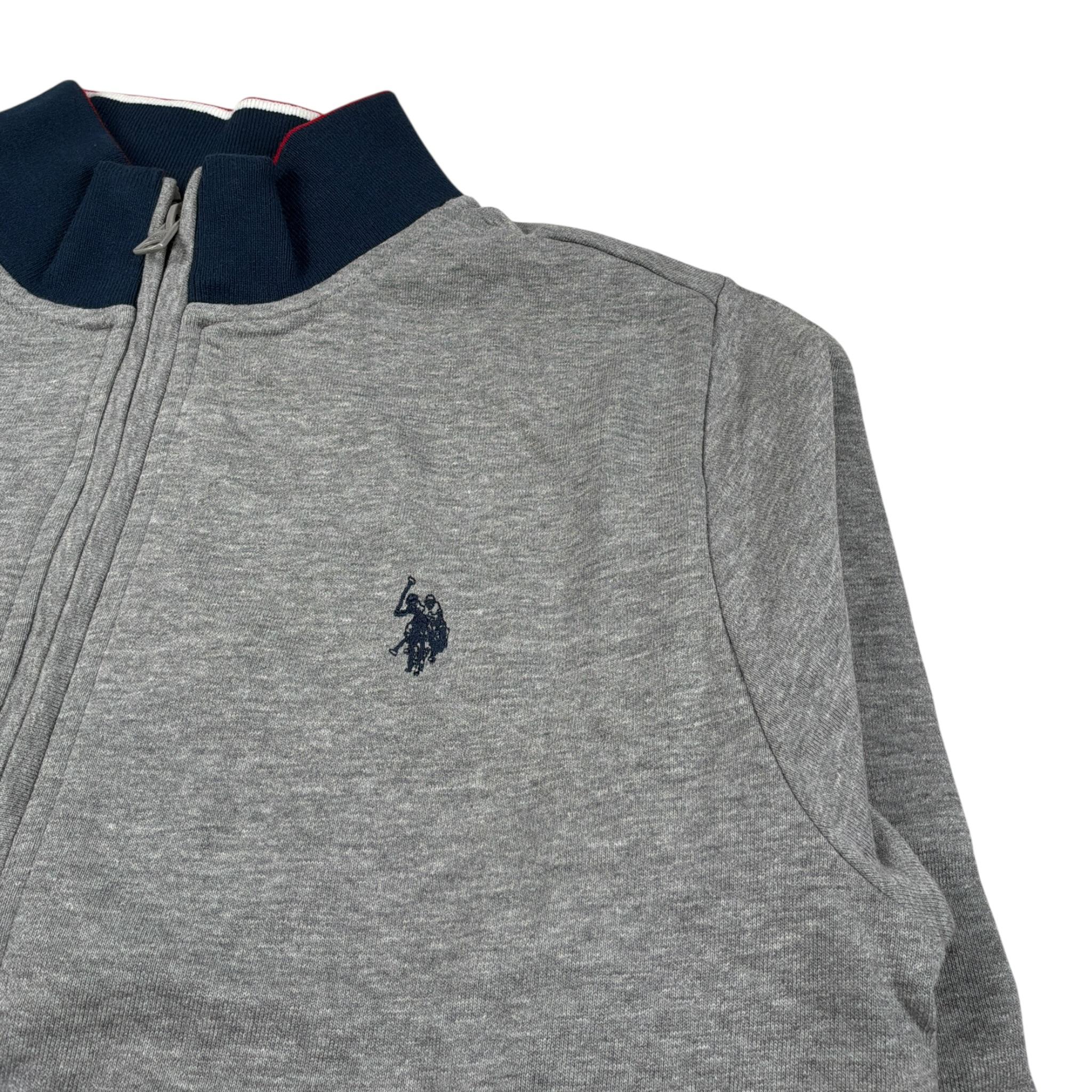U.S. Polo Assn Felpa con Zip tinta unita con Profili In Contrasto Grigio per Bambino 58752602 GRIGIO U.S. POLO ASSN 