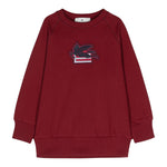 ETRO felpa chiusa girocollo tinta unita con logo Bordeaux per Bambino GV4P10 BORDEAUX ETRO 