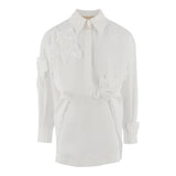 Elisabetta Franchi Abito Tinta Unita con Applicazioni per Bambina EFAB597 BIANCO ELISABETTA FRANCHI 