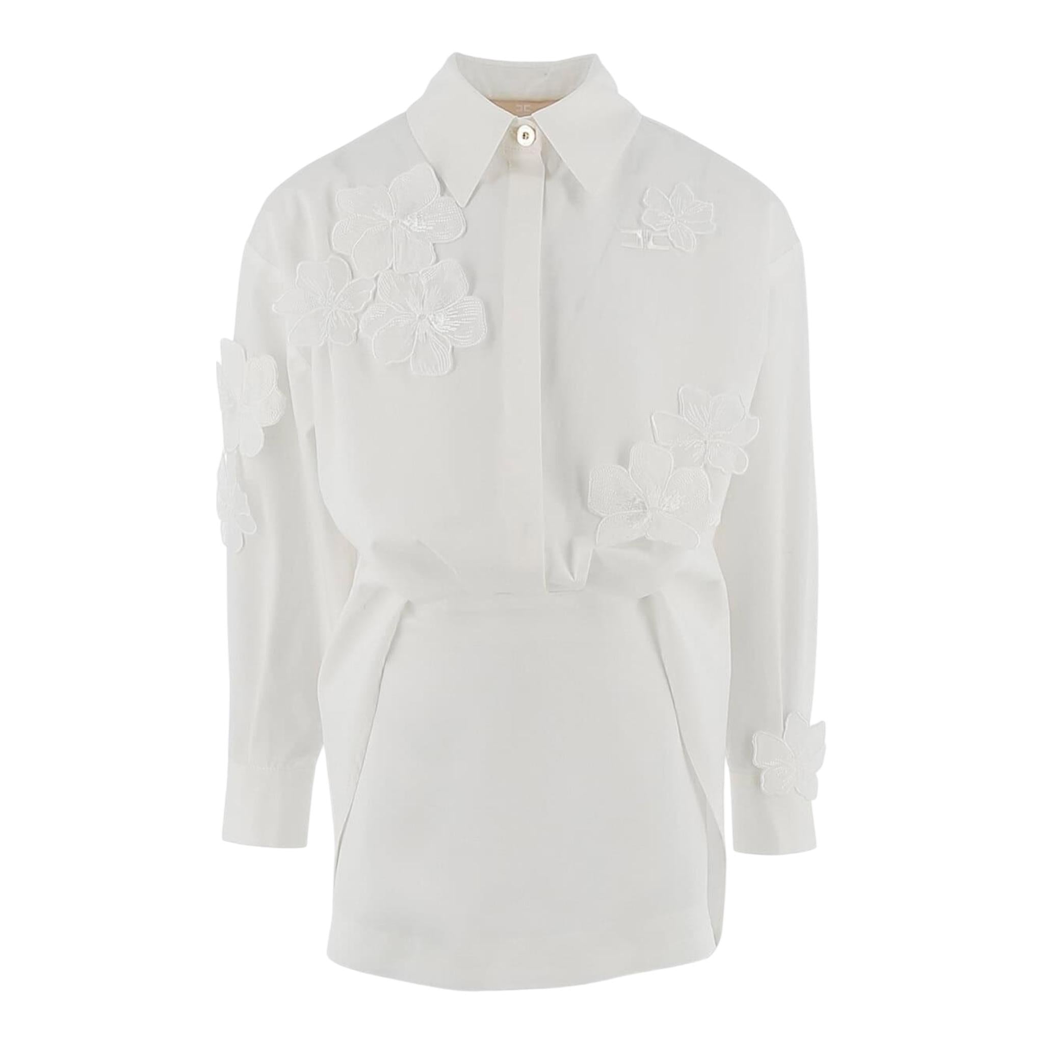 Elisabetta Franchi Abito Tinta Unita con Applicazioni per Bambina EFAB597 BIANCO ELISABETTA FRANCHI 