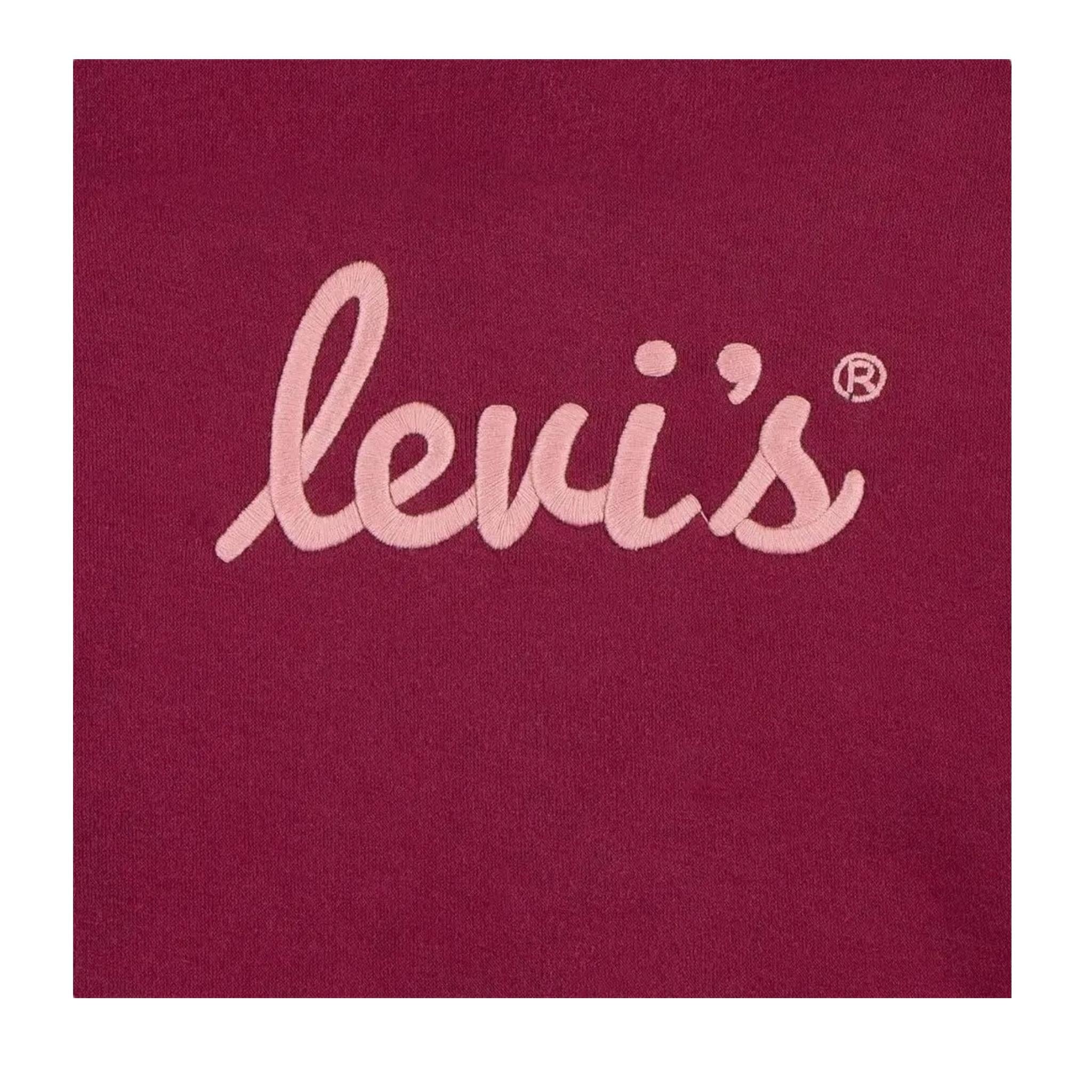 LEVI'S felpa chiusa con cappuccio tinta unita cn logo Bordeaux per Bambina 4EJ170 BRDEAUX LEVI'S 