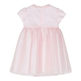 The Owl Solid Color Dress With Collar And Pink Tulle For Baby Girl