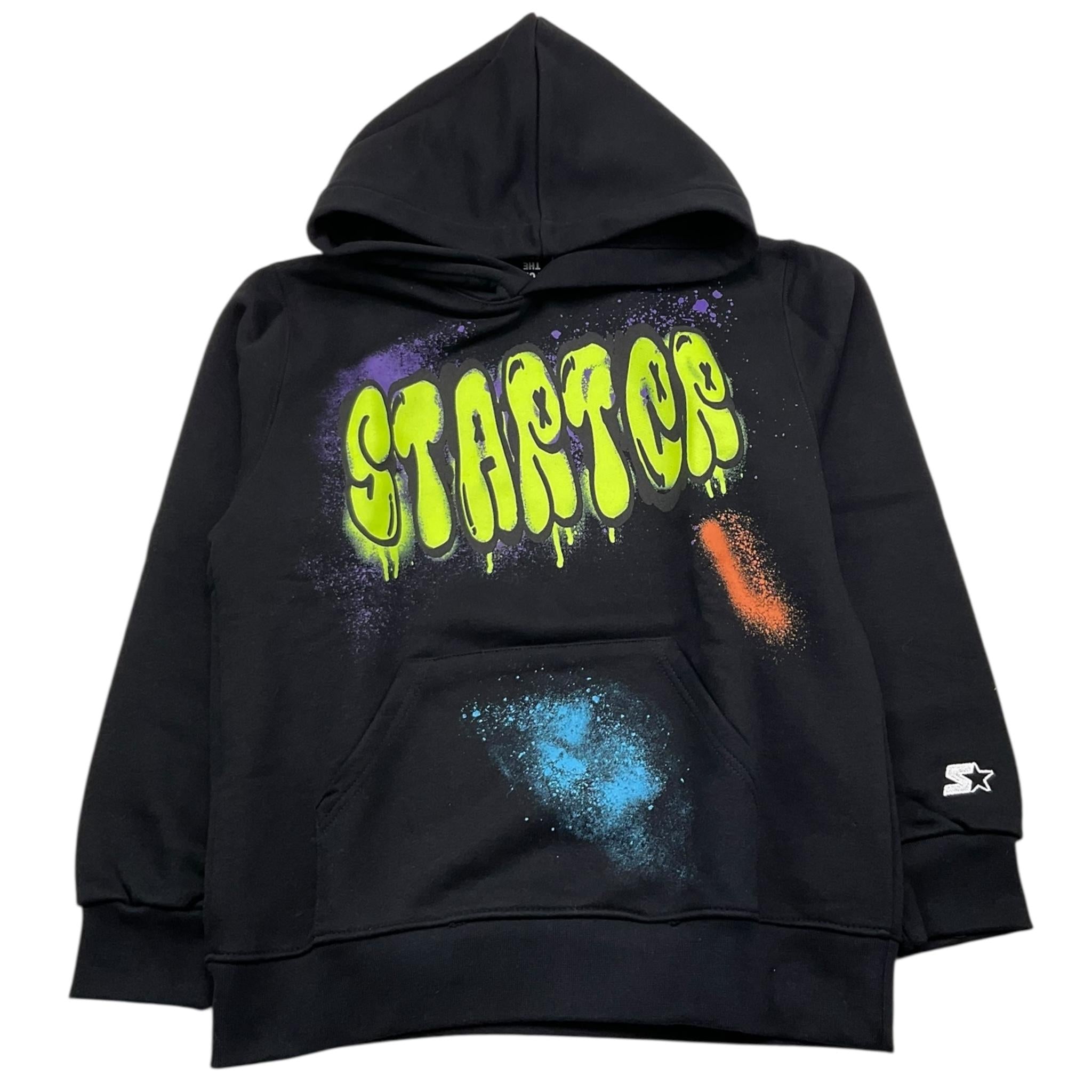 STARTER felpa con cappuccio tinta unita con stampa in contrasto Nero per Bambino 1309UBST NERO STARTER 