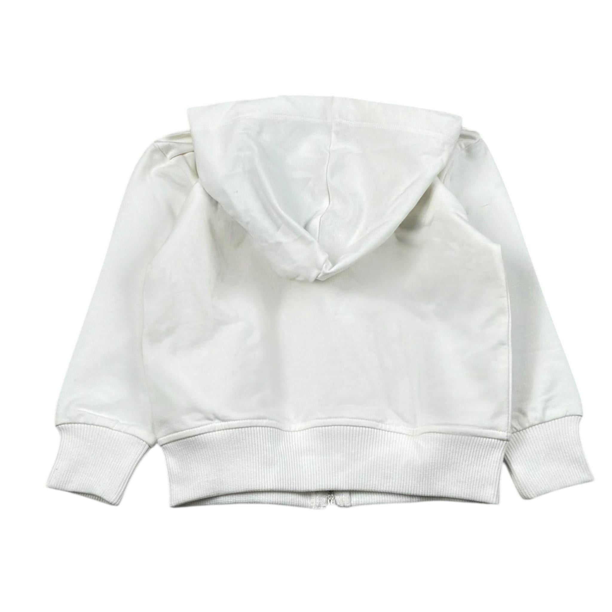 Please Felpa Tinta Unita con Zip E Stampa per Neonato LK06042B71N BIANCO PLEASE 