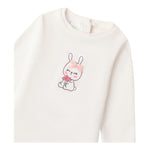I DO shirt girocollo tinta unita con ricamo Panna per Neonata 4A277 PANNA I DO 