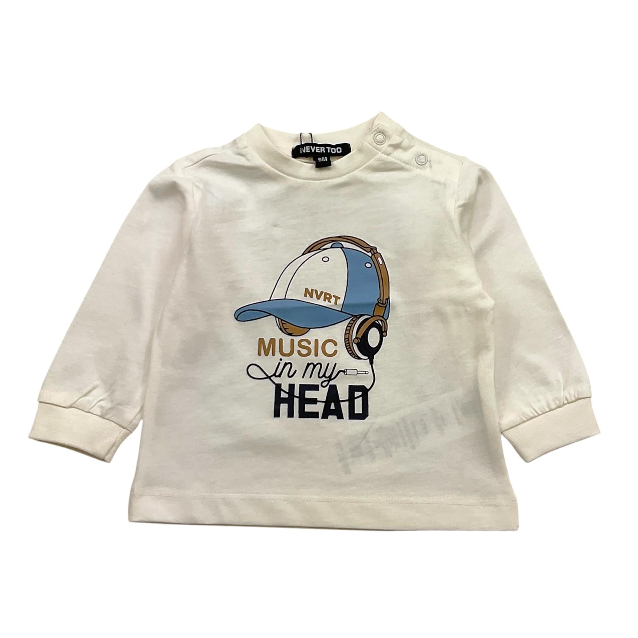 NEVER TOO shirt girocollo tinta unita con stampa Bianco per Neonato NT2219NX BIANCO NEVER TOO 