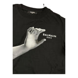 Balmain T-Shirt Crew Neck Solid Color With Black Logo Prints For Boys