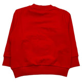 Cesare Paciotti Solid Color Crewneck Sweatshirt With Red Logo Print For Newborns
