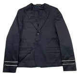 Neil Barrett Single Breasted Black Solid Color Jacket For Boys