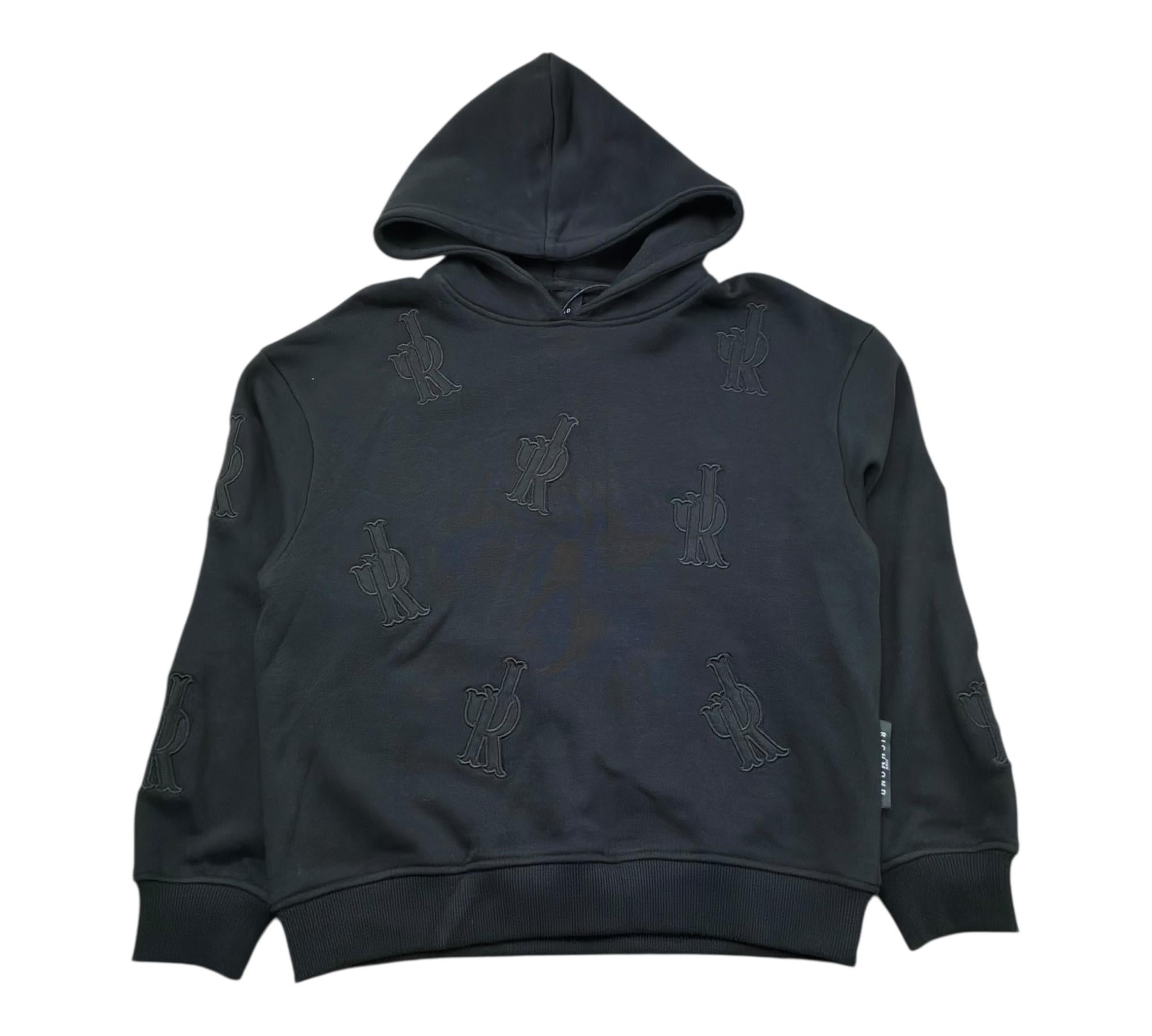 John Richmond Felpa Chiusa con Cappuccio Tinta Unita per Bambino RBP26096FE NERO JOHN RICHMOND 