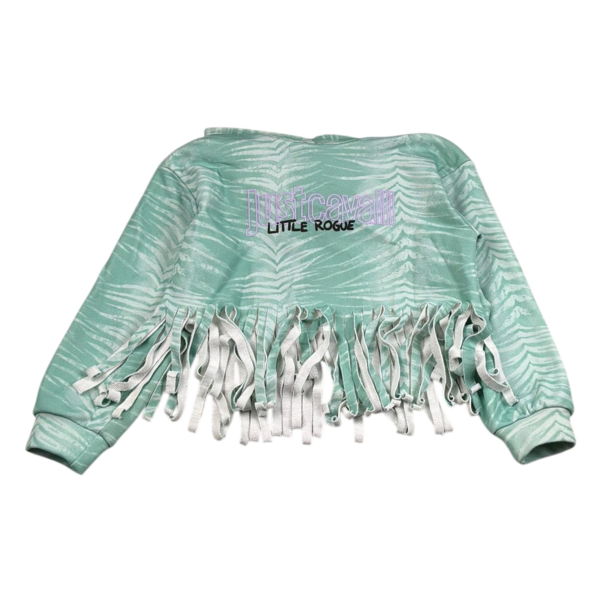 Just Cavalli Felpa Tinta Unita con Cappuccio E Frange per Bambina JGP26213FE VERDE ACQUA JUST CAVALLI 